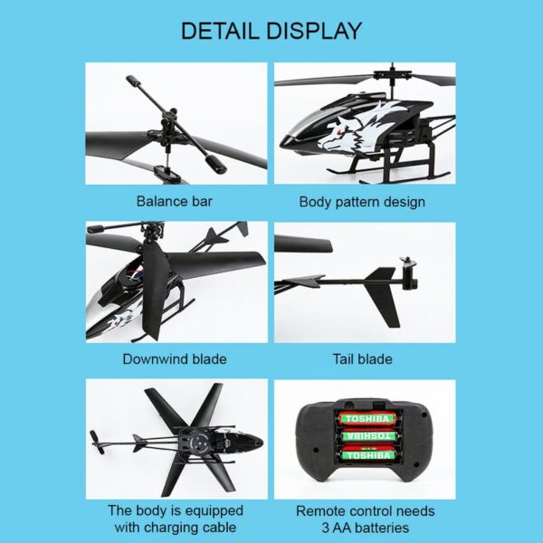 Wireless Remote Control Helicopter Alloy Aircraft Toy Smooth Flight Anti-Collision Children Plane Toys Birthday Gift - Image 2