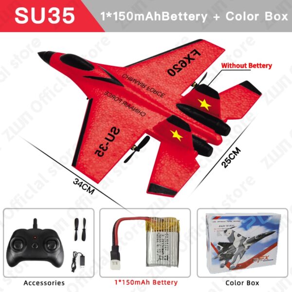 SU35 LED RC Plane, 2.4G EPP Foam Glider - Image 13