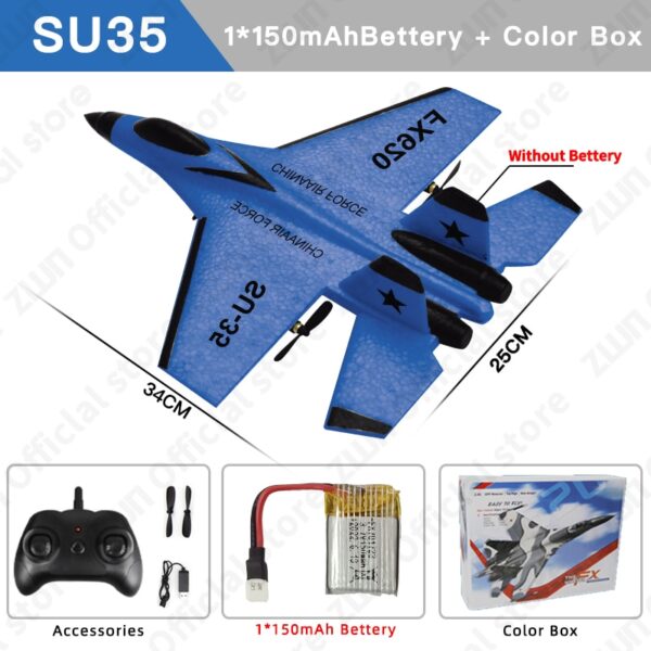 SU35 LED RC Plane, 2.4G EPP Foam Glider - Image 3